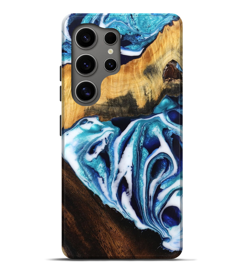Galaxy S25 Ultra Wood Live Edge Phone Case - Guss (Blue, 789447)