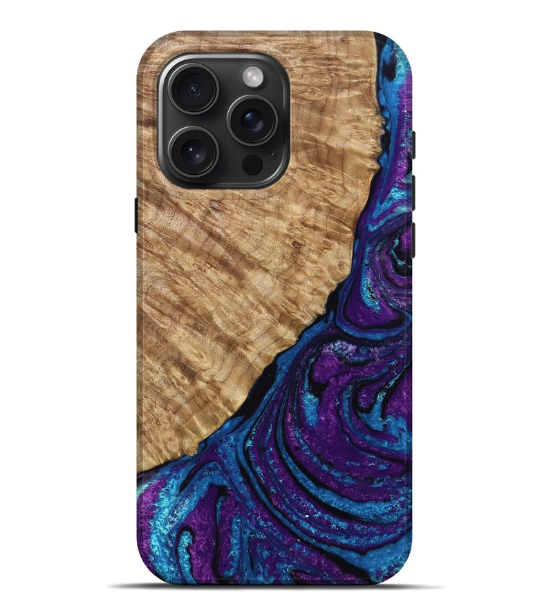 iPhone 16 Pro Max Wood Live Edge Phone Case - Mont (Purple, 789616)