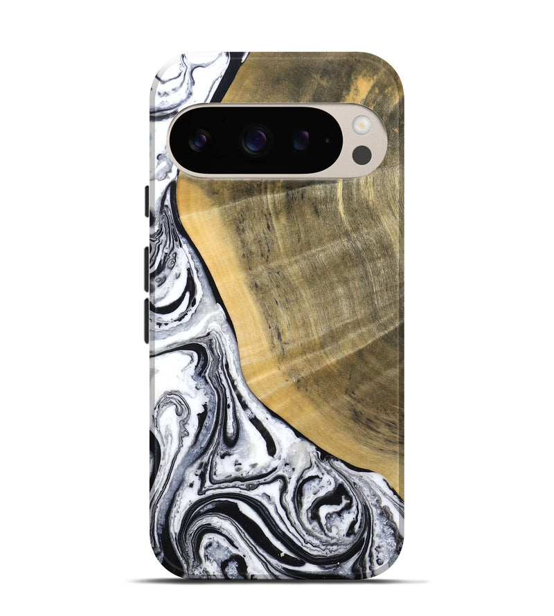 Pixel 9 Pro Wood Live Edge Phone Case - Elle (Black & White, 789623)