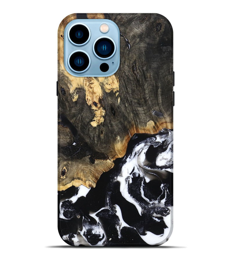 iPhone 14 Pro Max Wood Live Edge Phone Case - Florida (Black & White, 789624)