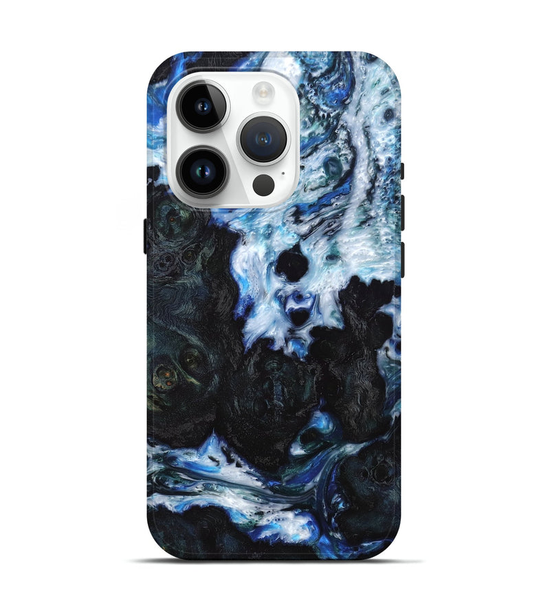 iPhone 15 Pro Wood Live Edge Phone Case - Vicki (Blue, 789635)