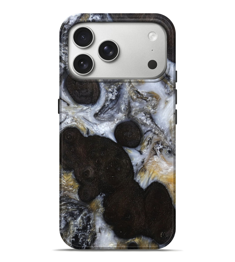 iPhone 17 Pro Max Wood Live Edge Phone Case - Leone (Black & White, 789637)