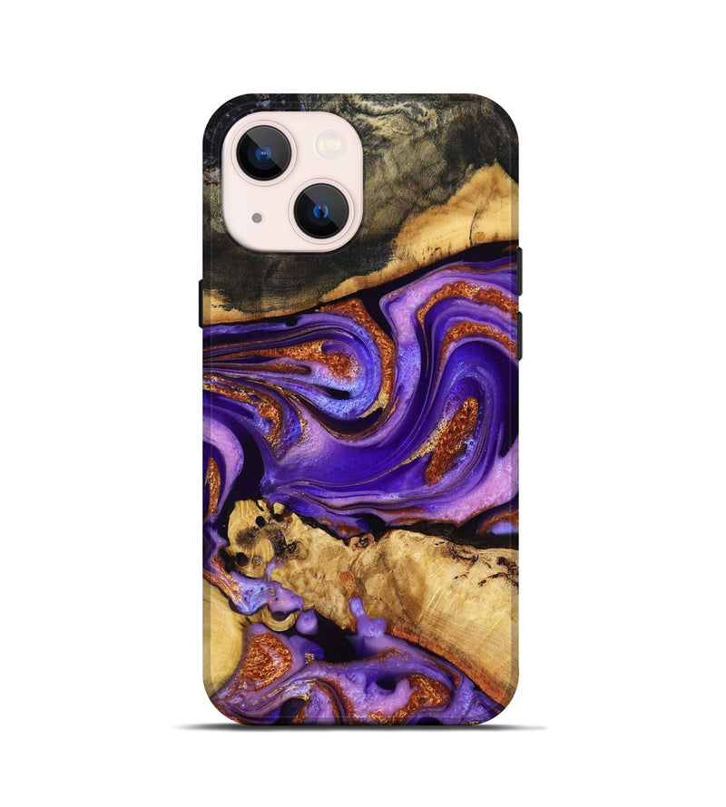 iPhone 13 mini Wood Live Edge Phone Case - Viola (Purple, 789787)