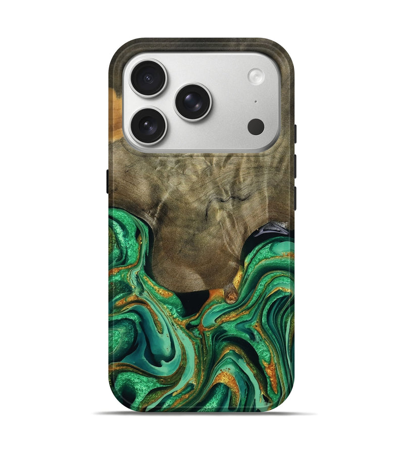 iPhone 17 Pro Wood Live Edge Phone Case - Novella (Green, 789791)