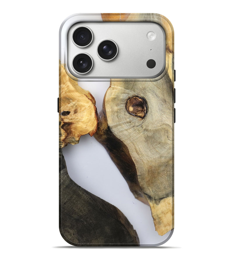 iPhone 17 Pro Max Wood Live Edge Phone Case - Tea (Clear, 789795)