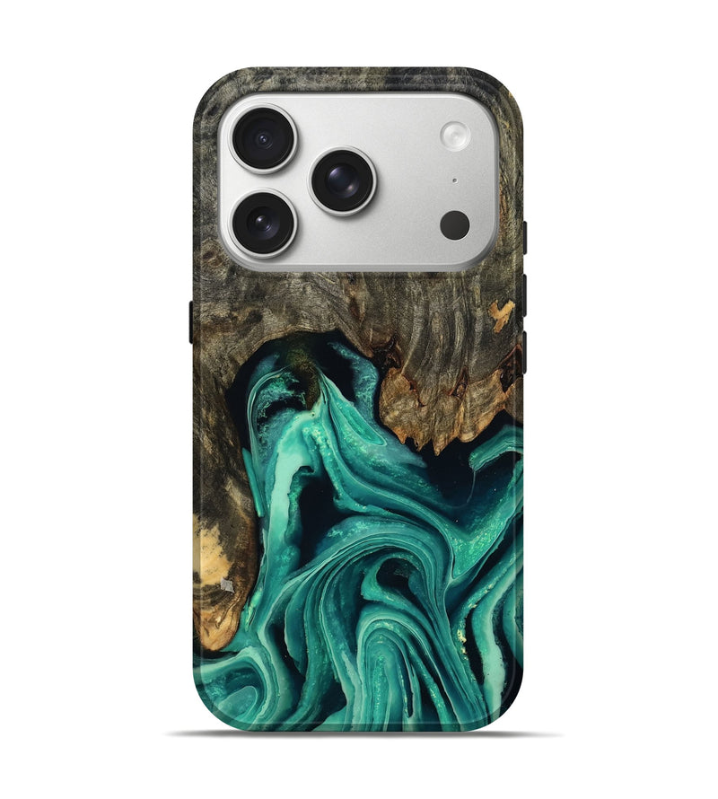 iPhone 17 Pro Wood Live Edge Phone Case - Kizzie (Green, 789805)