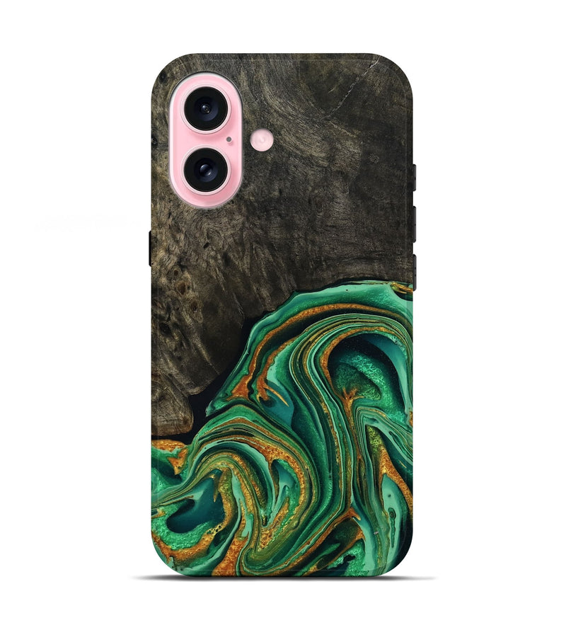 iPhone 17 Wood Live Edge Phone Case - Nyah (Green, 789826)