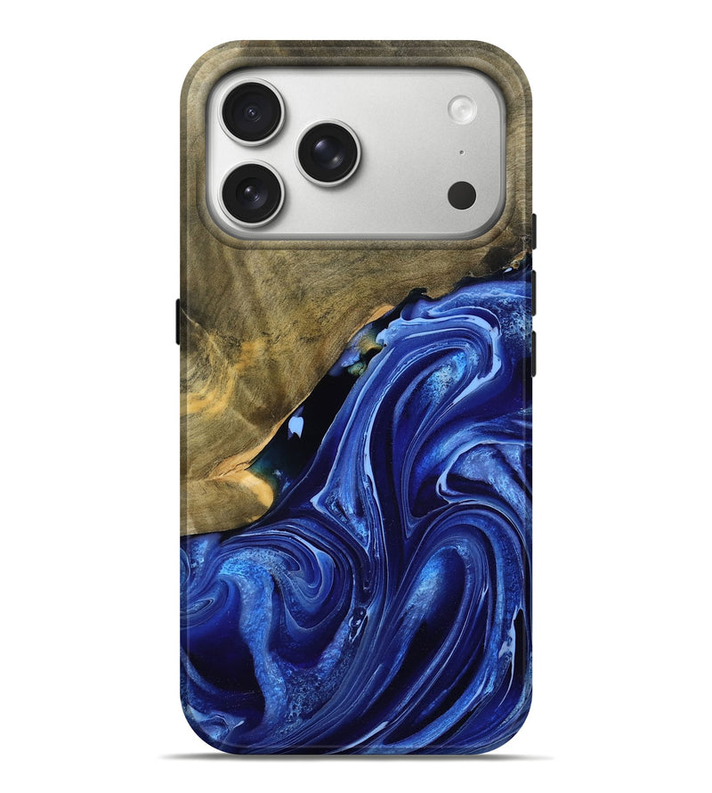 iPhone 17 Pro Max Wood Live Edge Phone Case - Willis (Blue, 789848)