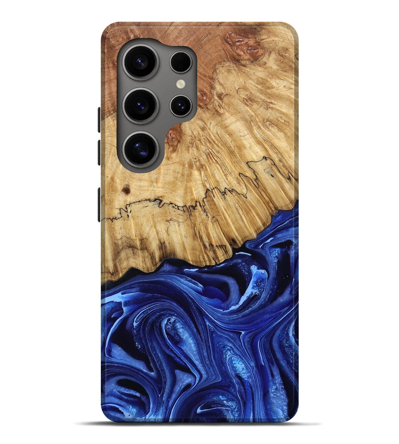 Galaxy S25 Ultra Wood Live Edge Phone Case - Livia (Blue, 789853)