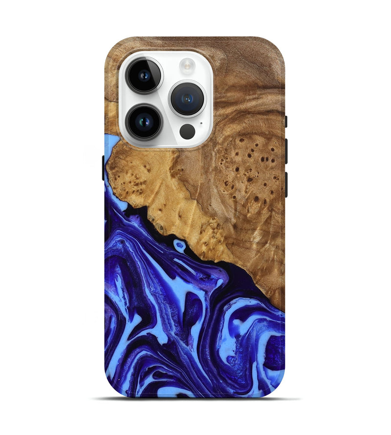 iPhone 15 Pro Wood Live Edge Phone Case - Cyrus (Purple, 789855)