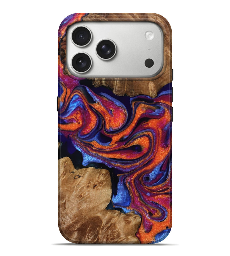 iPhone 17 Pro Max Wood Live Edge Phone Case - Kaisen (Blue, 790198)