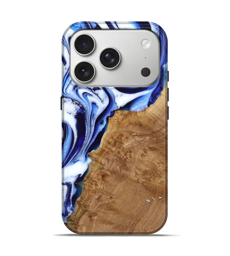 iPhone 17 Pro Wood Live Edge Phone Case - Contina (Blue, 790200)