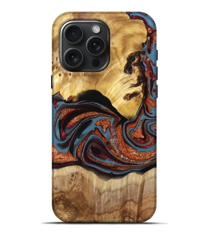 iPhone 16 Pro Max Wood Live Edge Phone Case - Jaeda (Red, 790207)