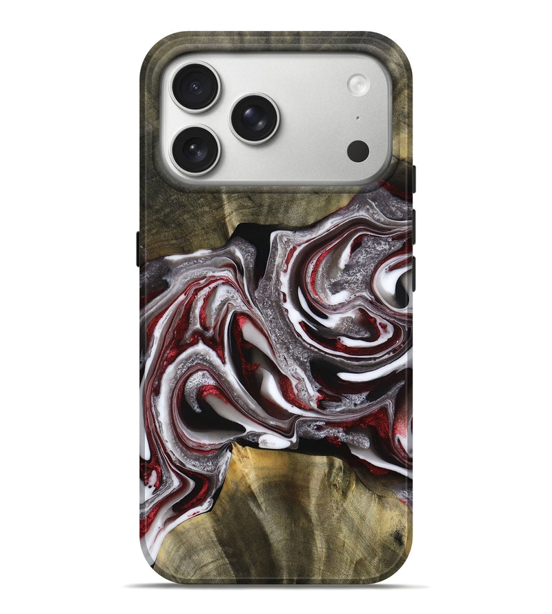 iPhone 17 Pro Max Wood Live Edge Phone Case - Roselyn (Red, 790211)