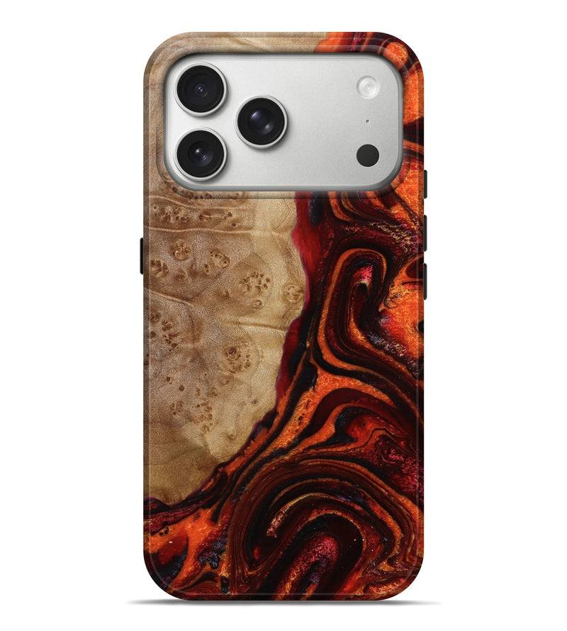 iPhone 17 Pro Max Wood Live Edge Phone Case - Kia (Red, 790217)