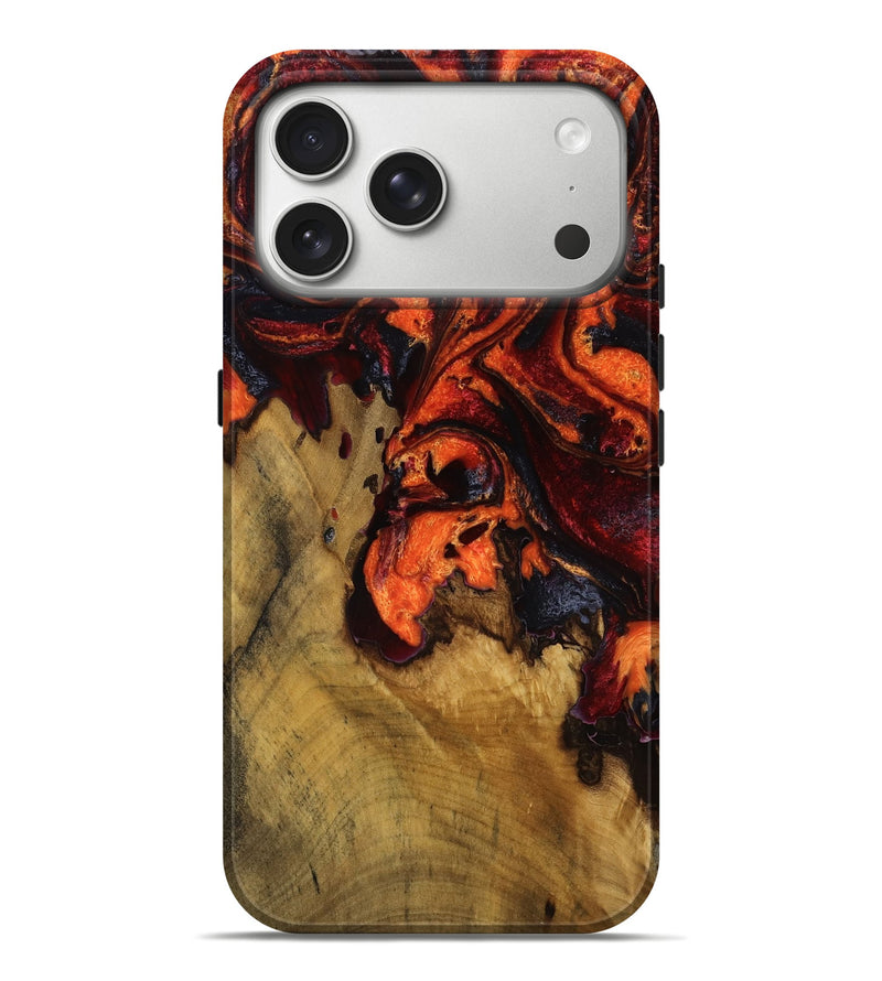 iPhone 17 Pro Max Wood Live Edge Phone Case - Isiah (Red, 790218)