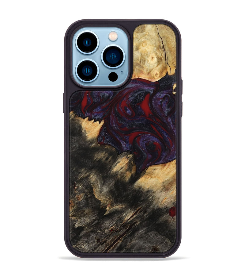 iPhone 14 Pro Max Wood Phone Case - Garnet (Red, 790233)