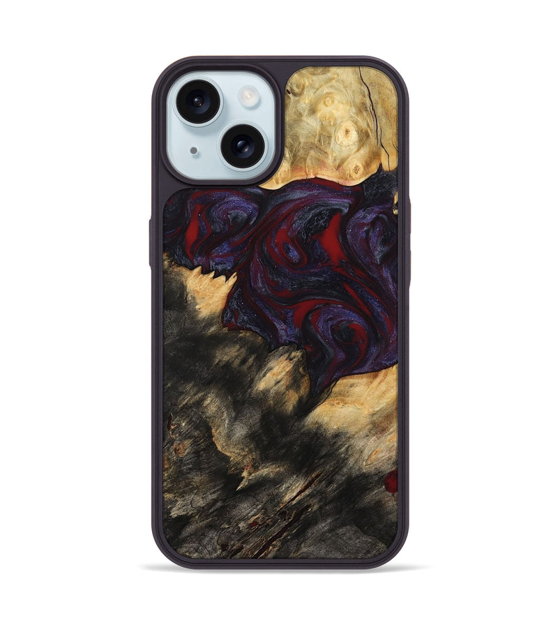 iPhone 15 Wood Phone Case - Garnet (Red, 790233)