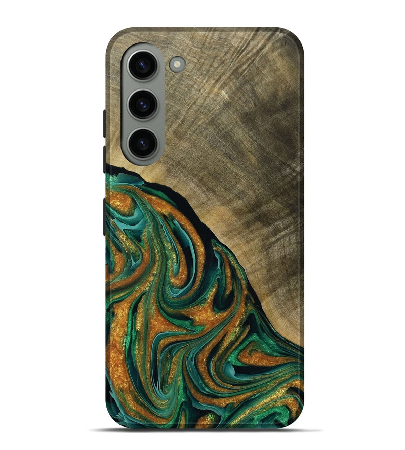 Galaxy S23 Plus Wood Live Edge Phone Case - Roxann (Green, 790340)