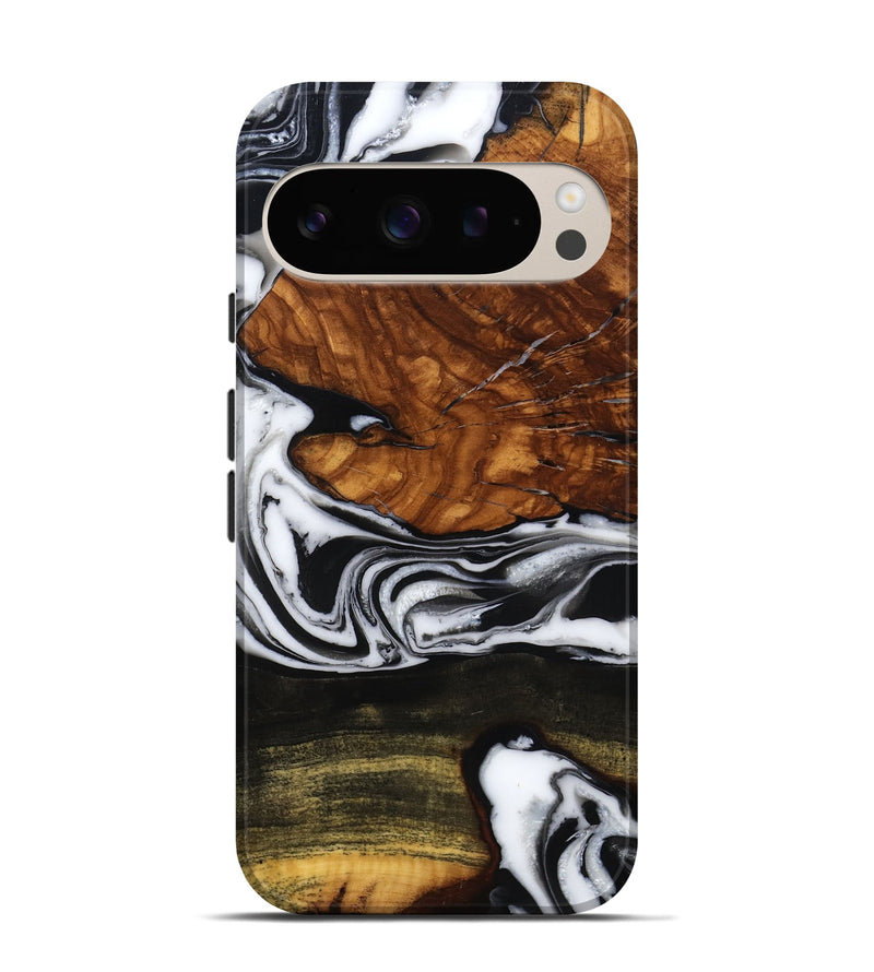 Pixel 9 Wood Live Edge Phone Case - Victor (Black & White, 790348)