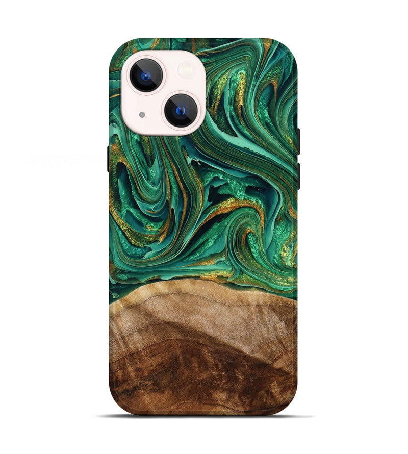 iPhone 13 Wood Live Edge Phone Case - Yulissa (Green, 790606)