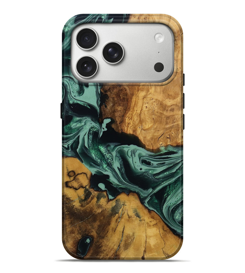 iPhone 17 Pro Max Wood Live Edge Phone Case - Jasmyn (Green, 790611)