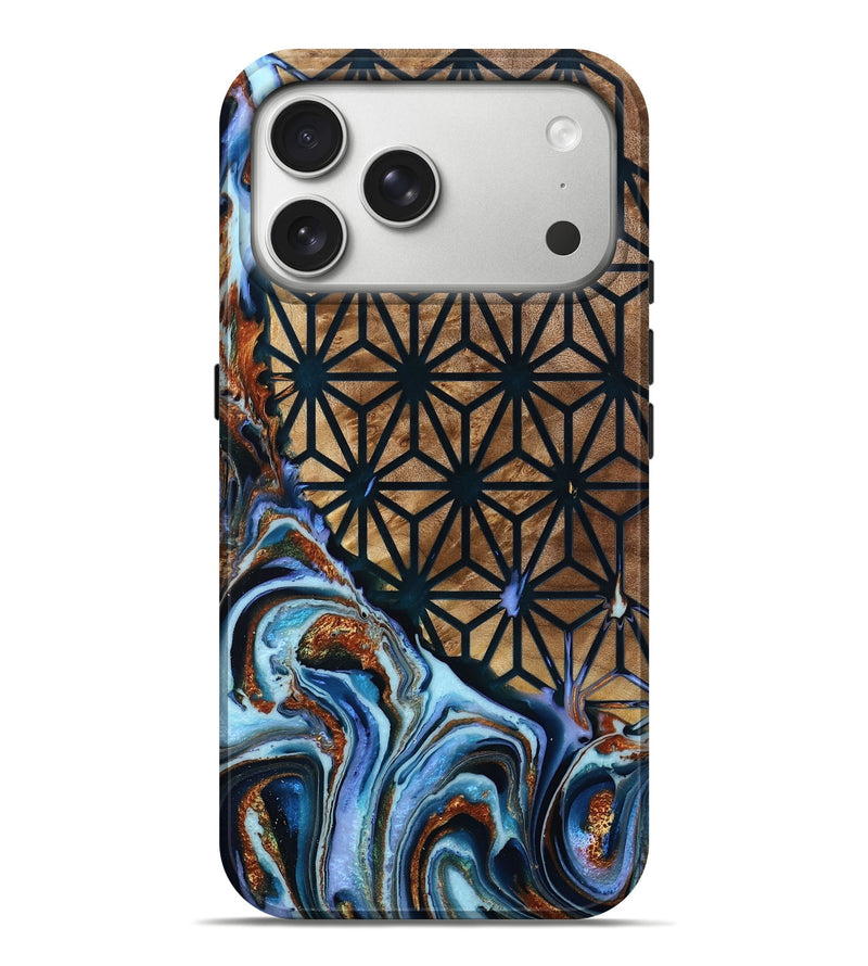 iPhone 17 Pro Max Wood Live Edge Phone Case - Stone (Pattern, 790613)