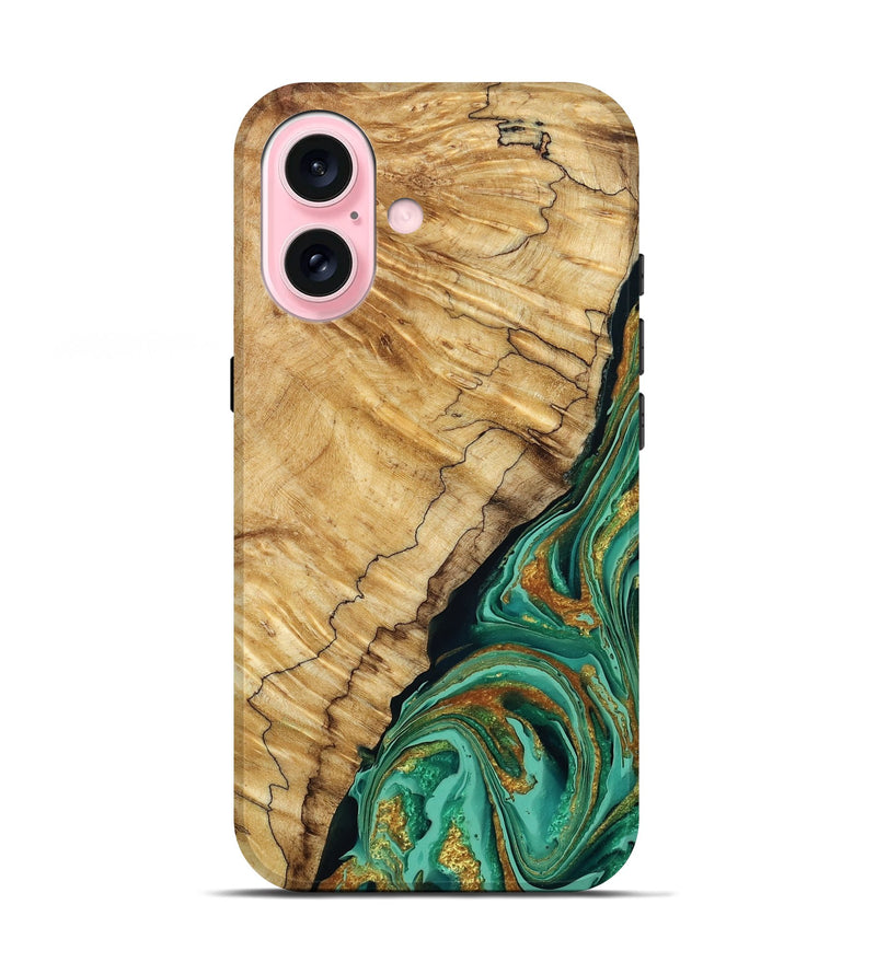 iPhone 17 Wood Live Edge Phone Case - Jaeden (Green, 790617)