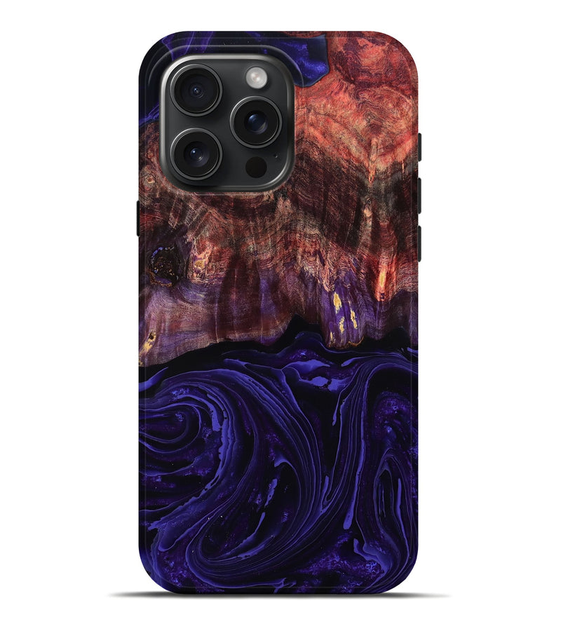 iPhone 16 Pro Max Wood Live Edge Phone Case - Kim (Purple, 790627)