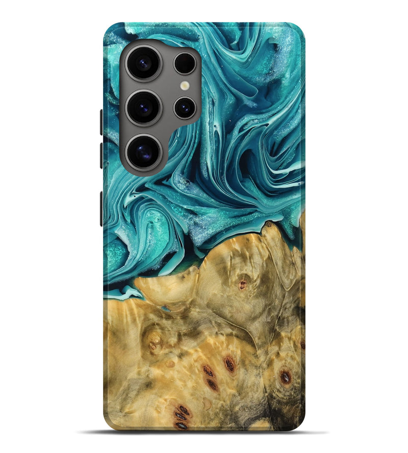 Galaxy S25 Ultra Wood Live Edge Phone Case - Lailah (Green, 790638)