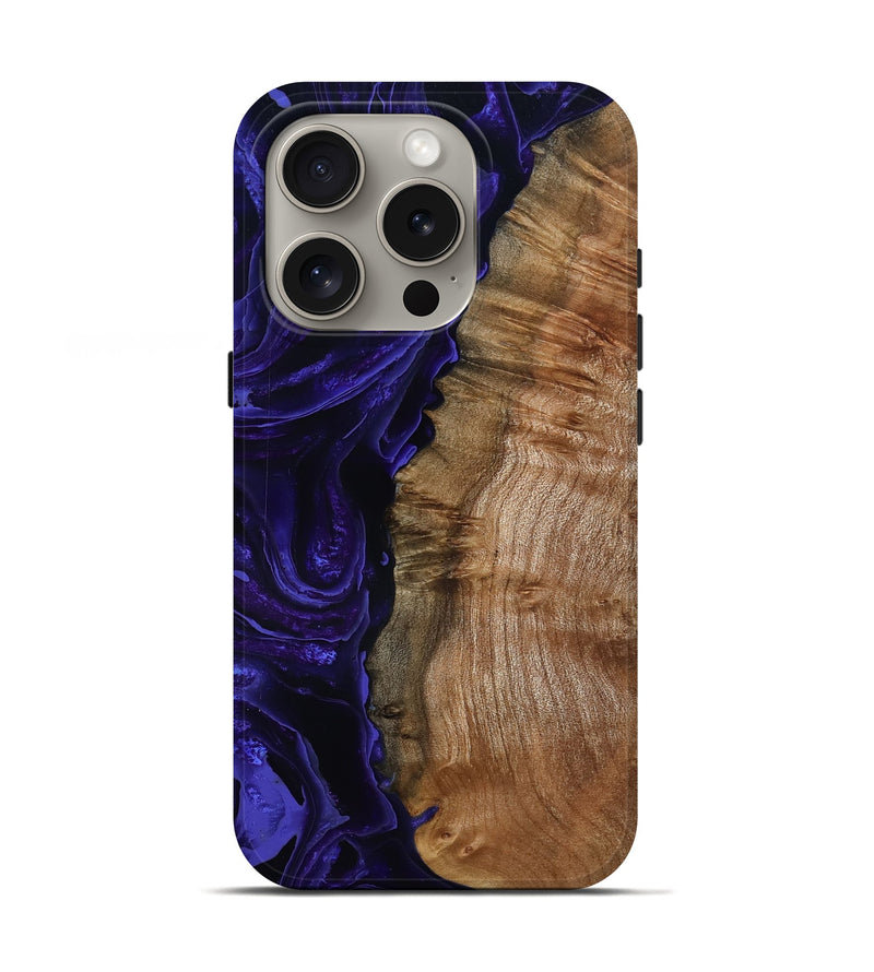 iPhone 16 Pro Wood Live Edge Phone Case - Keanu (Purple, 790639)