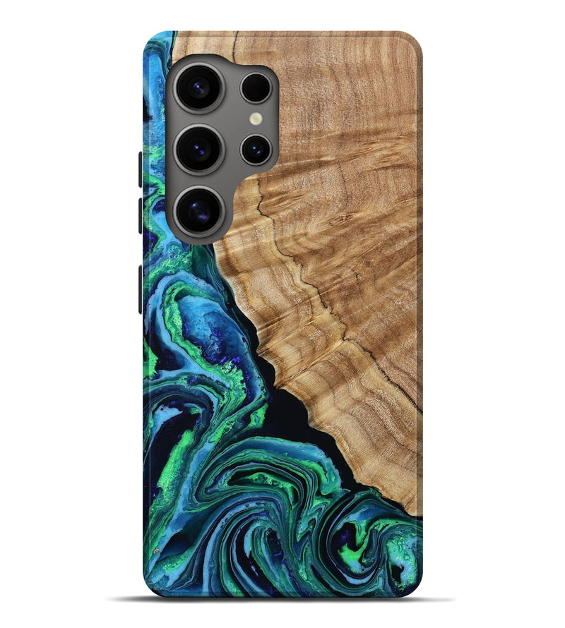 Galaxy S25 Ultra Wood Live Edge Phone Case - Garland (Blue, 790747)