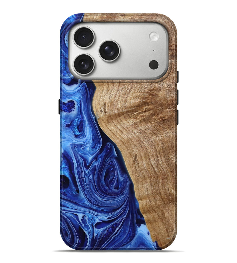 iPhone 17 Pro Max Wood Live Edge Phone Case - Jax (Blue, 790755)