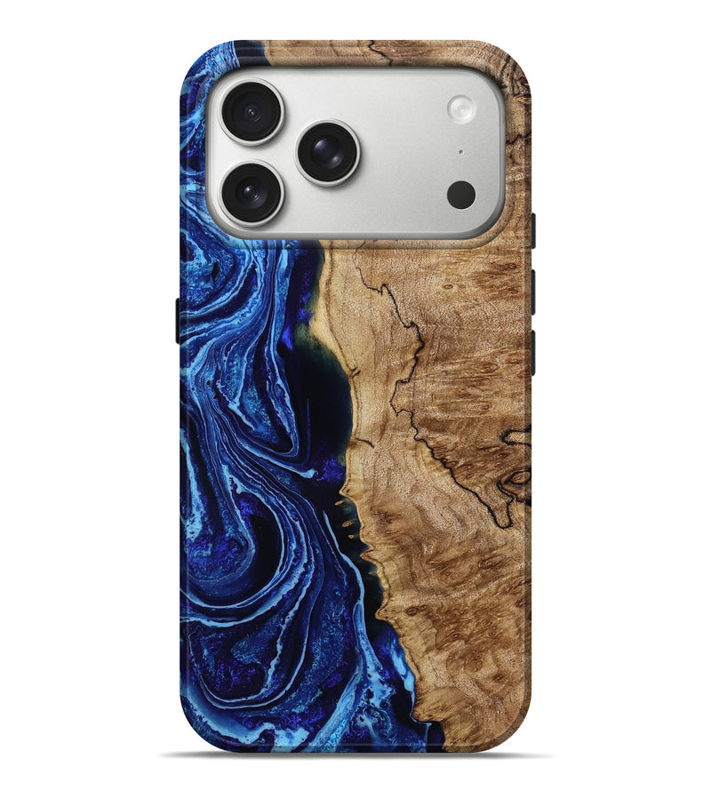 iPhone 17 Pro Max Wood Live Edge Phone Case - Neriah (Blue, 790756)