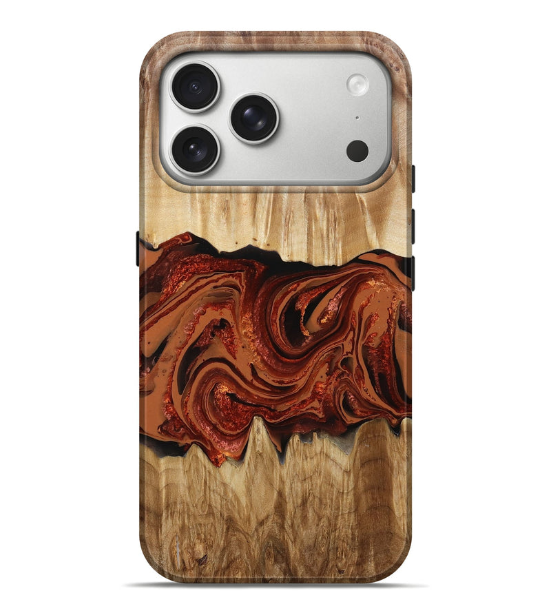 iPhone 17 Pro Max Wood Live Edge Phone Case - Justus (Red, 790760)
