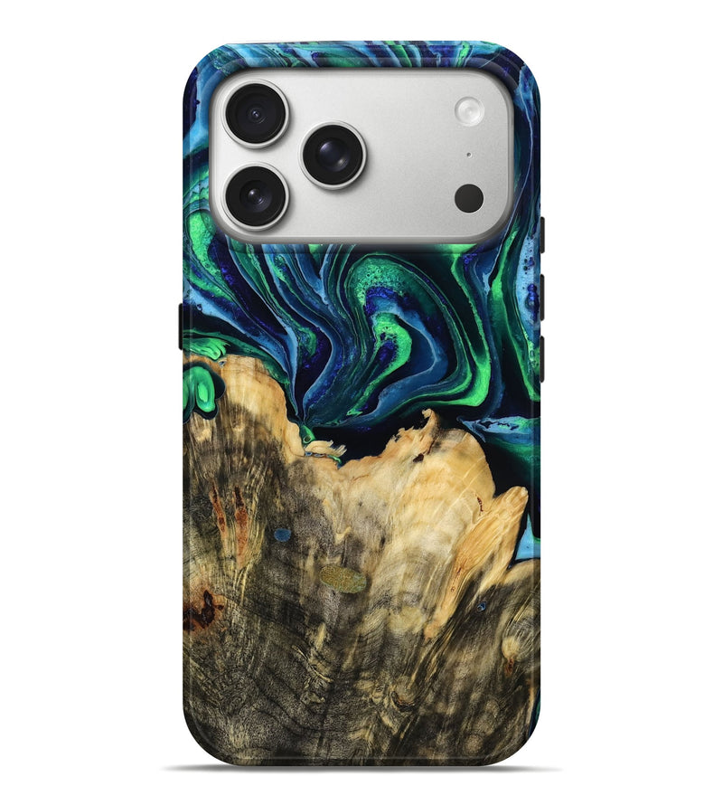 iPhone 17 Pro Max Wood Live Edge Phone Case - Tobe (Blue, 790761)