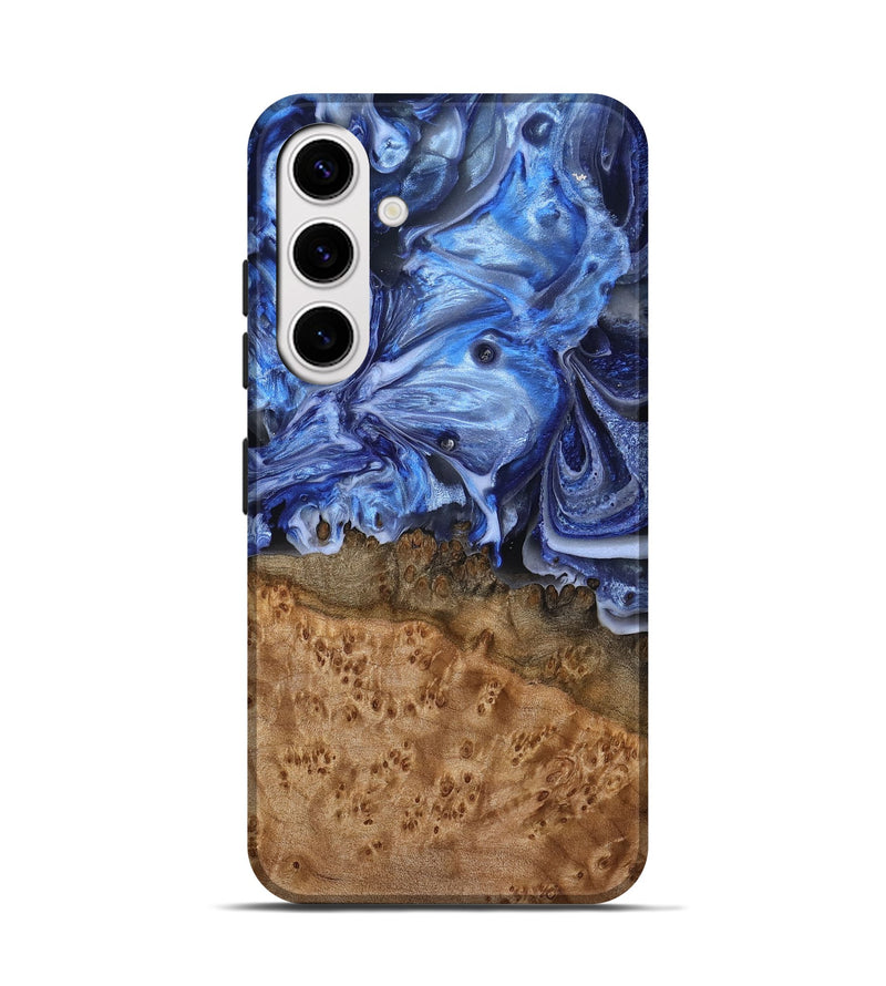 Galaxy S25 Wood Live Edge Phone Case - Mathias (Blue, 790762)