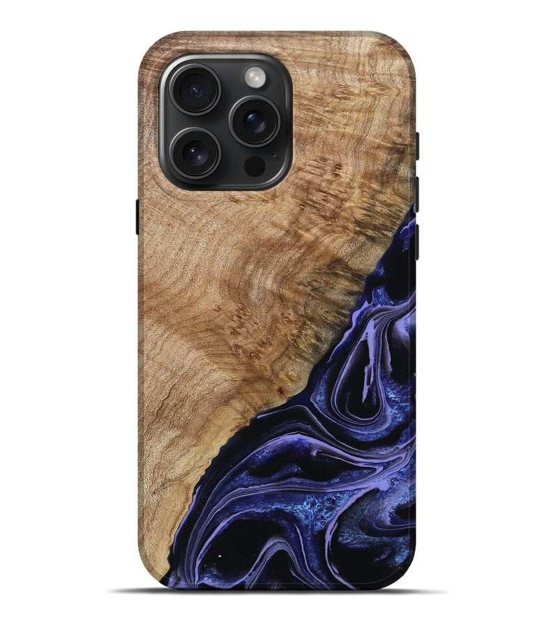 iPhone 16 Pro Max Wood Live Edge Phone Case - Rory (Purple, 790765)