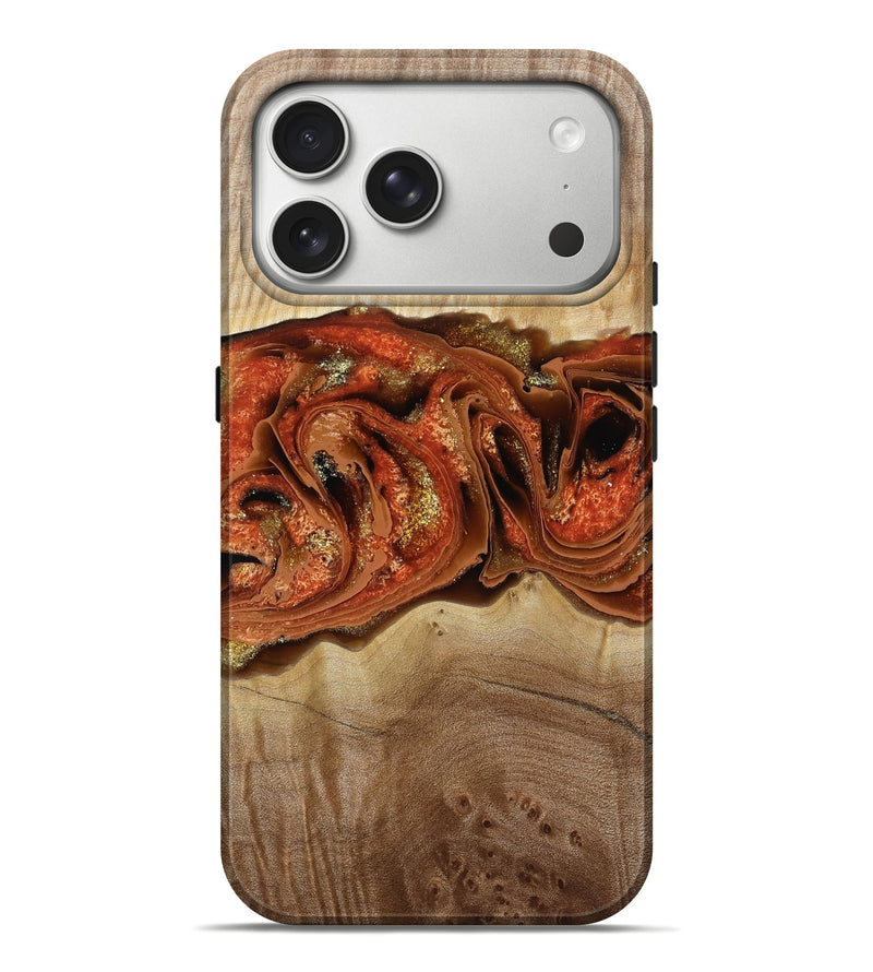 iPhone 17 Pro Max Wood Live Edge Phone Case - Lyndsay (Red, 790770)