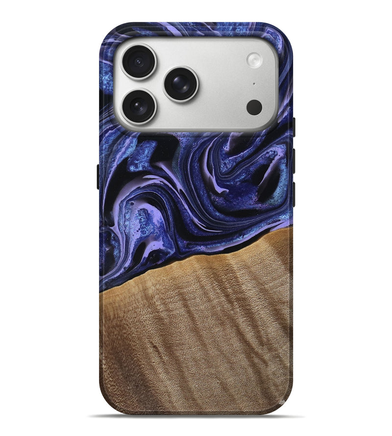 iPhone 17 Pro Max Wood Live Edge Phone Case - Shauna (Blue, 790774)