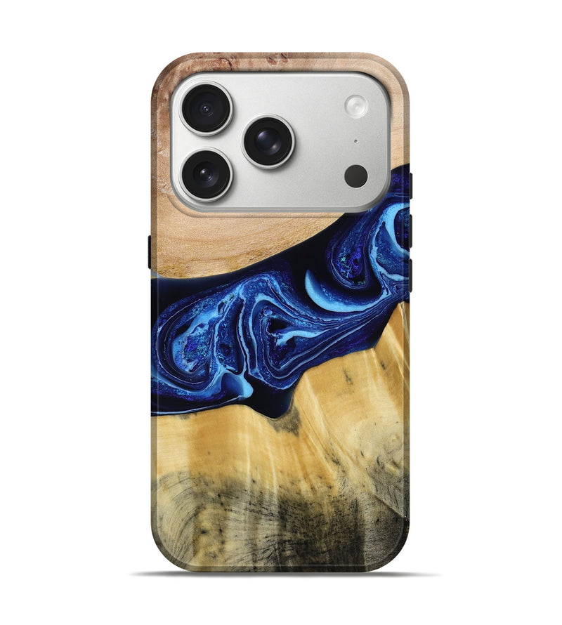 iPhone 17 Pro Wood Live Edge Phone Case - Saint (Blue, 790777)