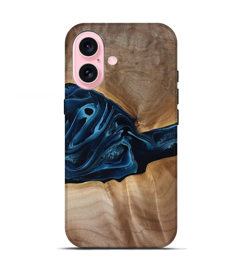 iPhone 17 Wood Live Edge Phone Case - Yamilex (Blue, 790793)