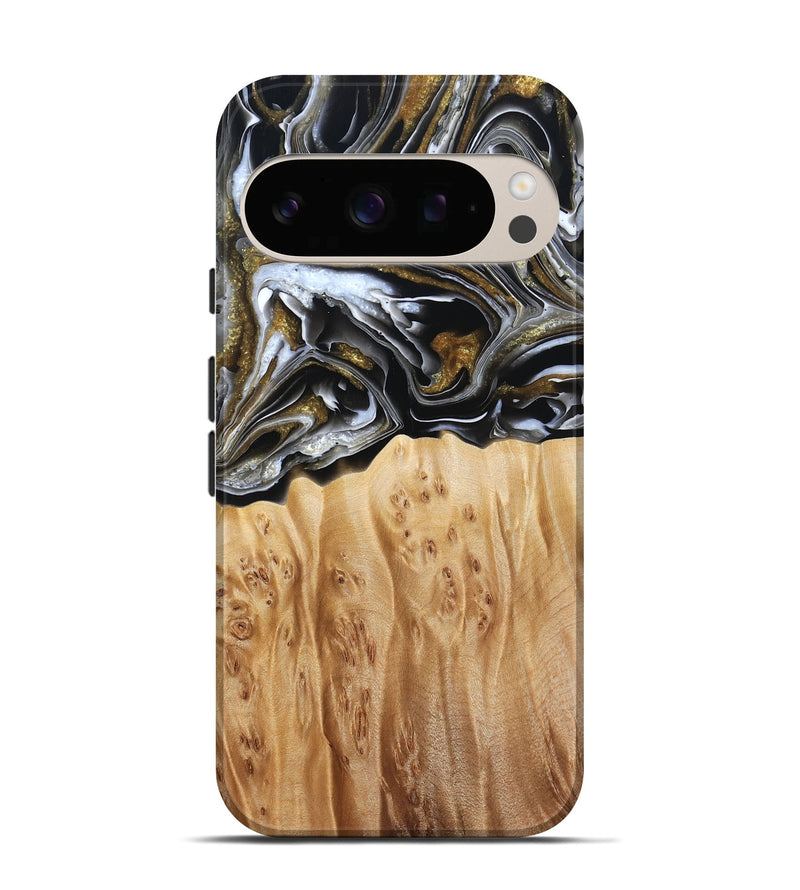 Pixel 10 Wood Live Edge Phone Case - Draven (Black & White, 790798)