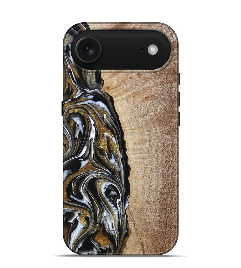 iPhone 17 Air Wood Live Edge Phone Case - Cecile (Black & White, 790799)