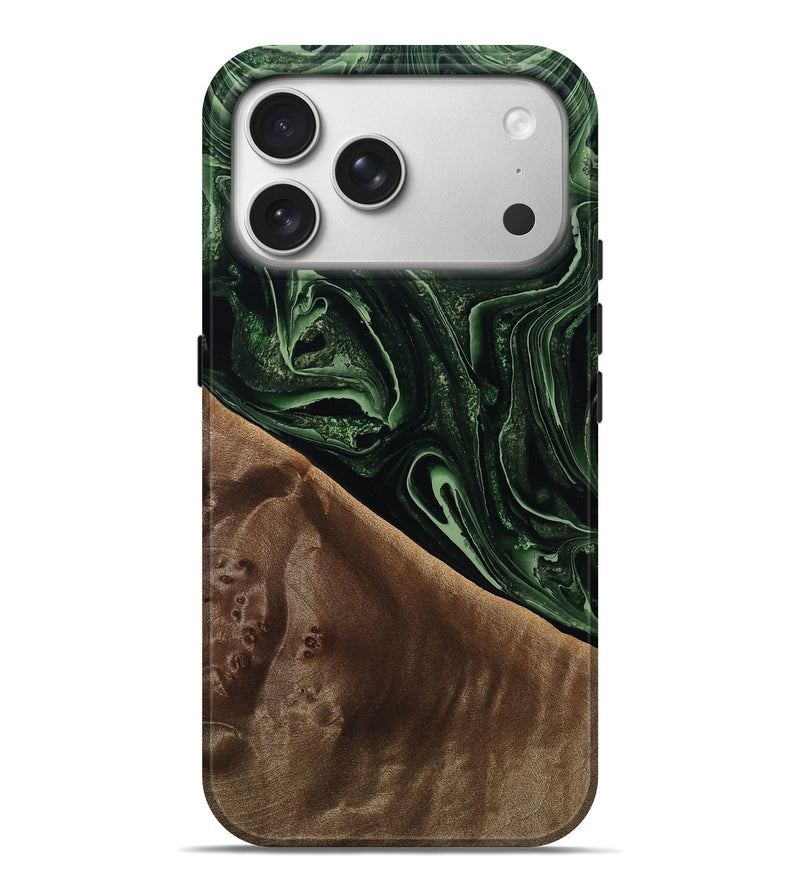 iPhone 17 Pro Max Wood Live Edge Phone Case - Ander (Green, 790804)