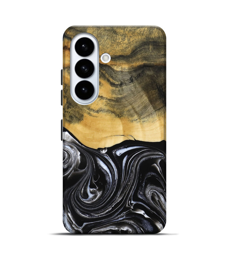 Galaxy S26 Wood Live Edge Phone Case - Cielo (Black & White, 790817)