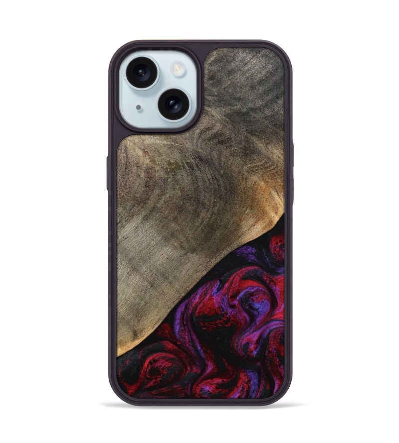 iPhone 15 Wood Phone Case - Gussie (Red, 791021)