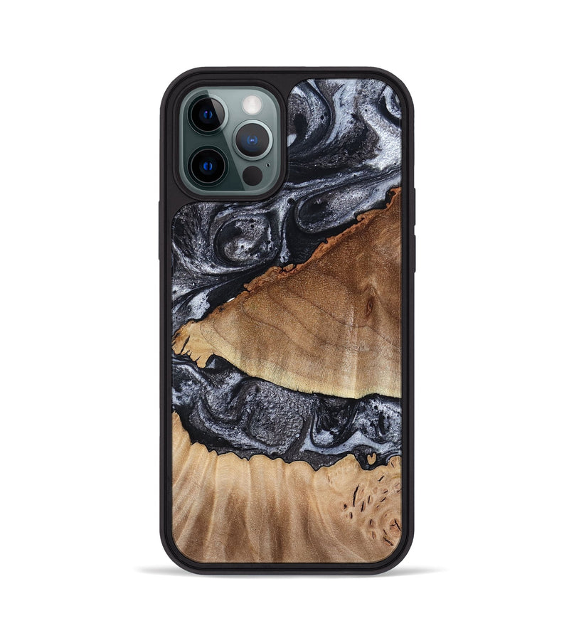 iPhone 12 Pro Wood Phone Case - Alta (Black & White, 791029)