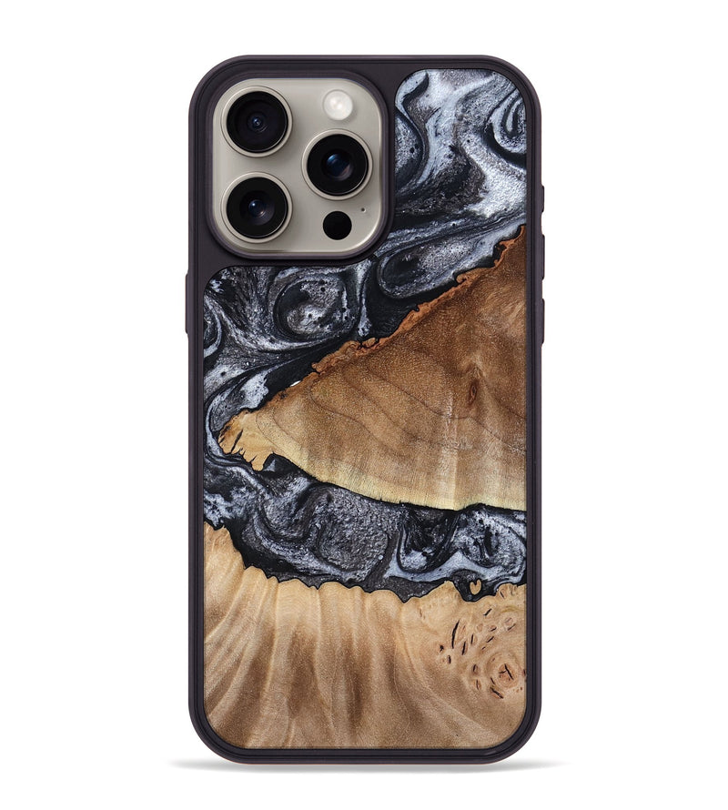 iPhone 15 Pro Max Wood Phone Case - Alta (Black & White, 791029)