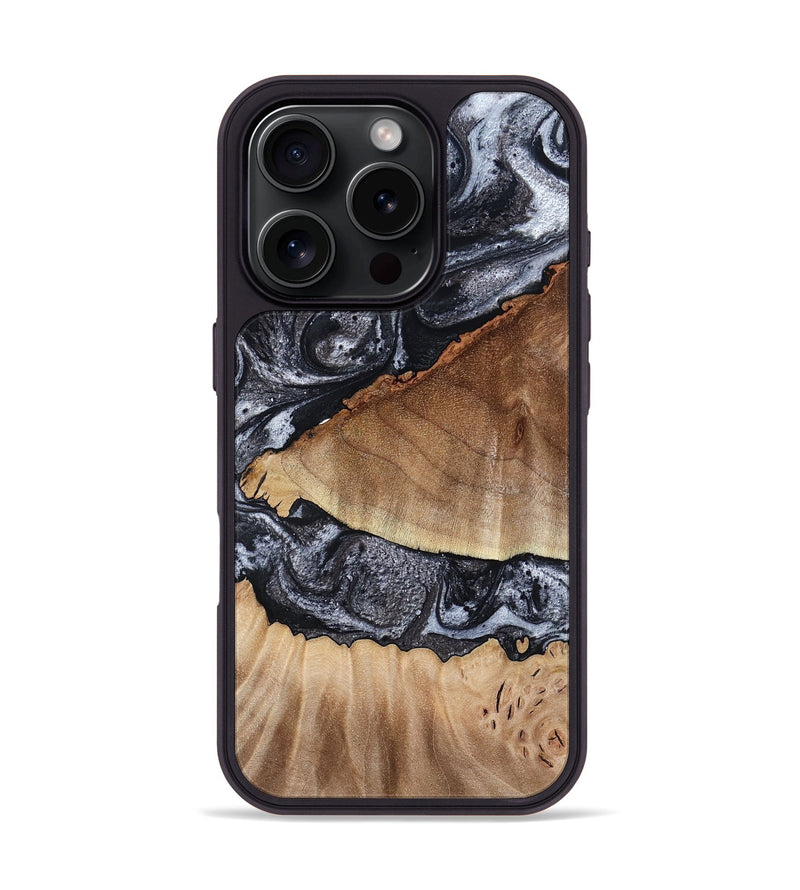 iPhone 16 Pro Wood Phone Case - Alta (Black & White, 791029)